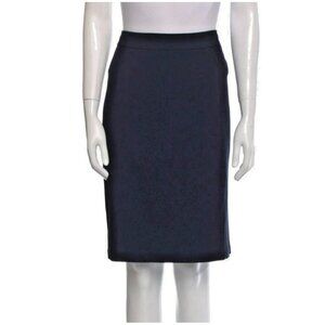 Donna Karan Skirt Size 12 Black Wool Zip Closure Tailored Fit Designer Staple